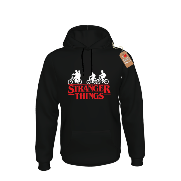 Stranger Things Unisex Φούτερ με κουκούλα Μαύρο