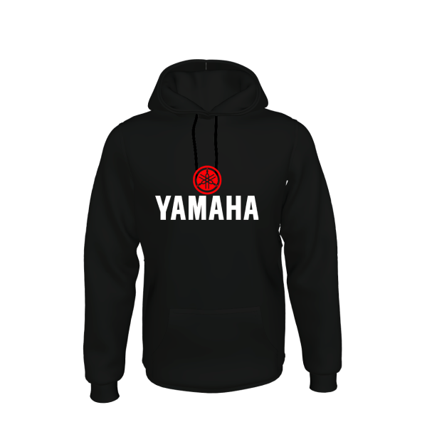 Yamaha Ανδρικό Φούτερ με Κουκούλα Μαύρο