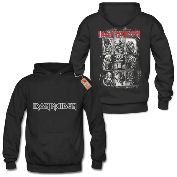 IRON MAIDEN Φούτερ με Κουκούλα σε Μαύρο χρώμα Με Στάμπα Εμπρός Και Πίσω