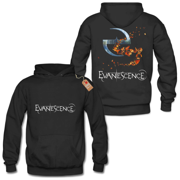 EVANESCENCE Hoodies Μαύρο με Στάμπα εμπρός και πίσω