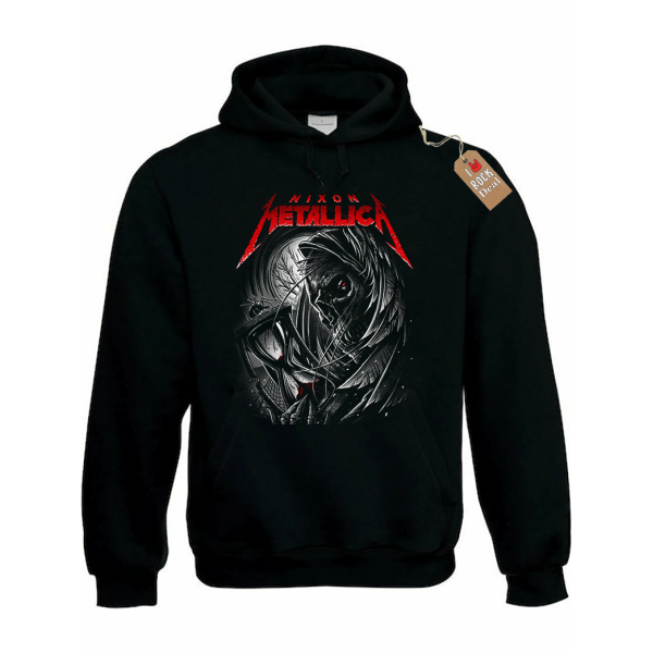 Metallica NIXON Unisex Φούτερ Μαύρο με Κουκούλα