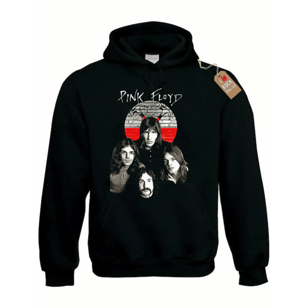 Pink Floyd Unisex Φούτερ Μαύρο με Κουκούλα