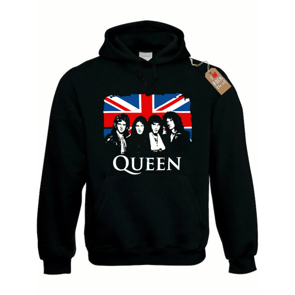 QUEEN Freddie Mercury Hooded Φούτερ με Κουκούλα Μαύρο Ανδρικό