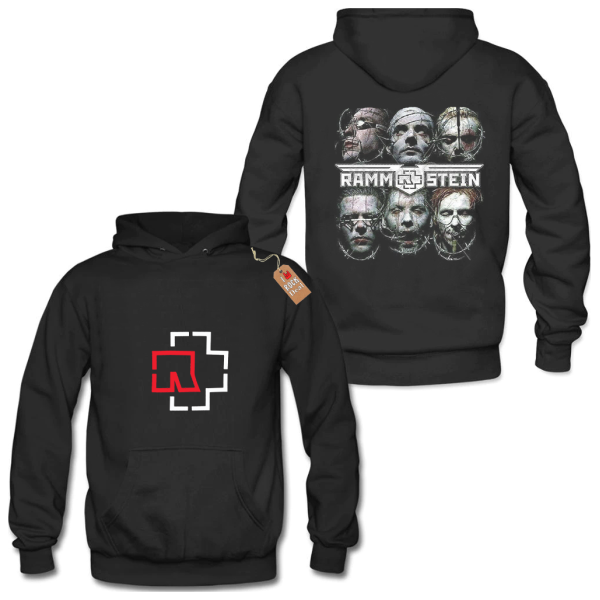 RAMMSTEIN Hoodies Μαύρο με Στάμπα εμπρός και πίσω