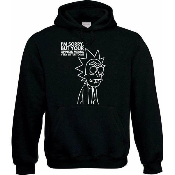 Rick And Morty I'm Sorry Φούτερ με Κουκούλα σε Μαύρο χρώμα