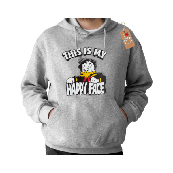 This is My Happy Face,Unisex Hoodies Γκρί