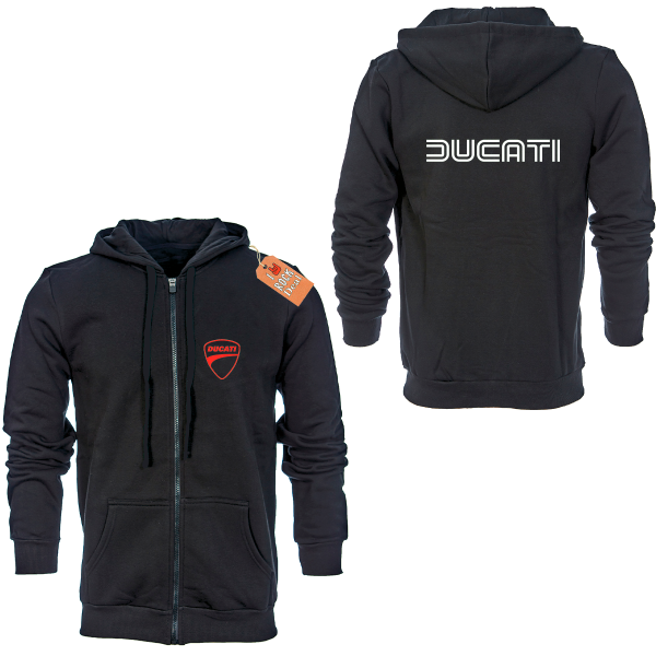 DUCATI Ζακέτα Φούτερ με Κουκούλα σε Μαύρο