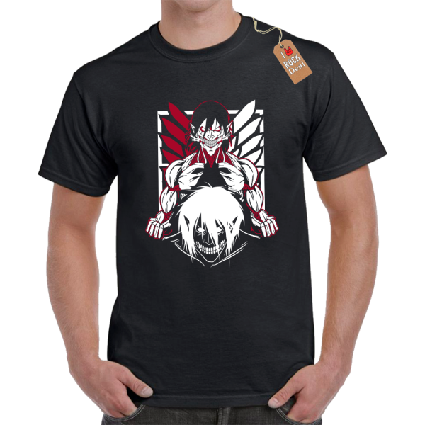 Attack Titan Eren Yeager T-Shirt σε Μαύρο Χρώμα