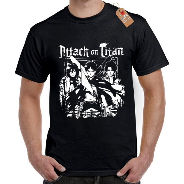 Attack on Titan T-Shirt Μαύρο