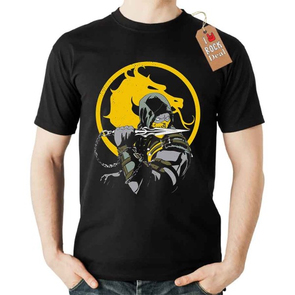Mortal Kombat Scorpion T-shirt σε μαύρο χρώμα