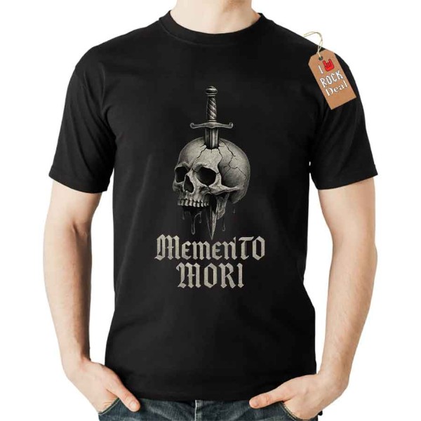Memento Mori Gothic T-Shirt σε Μαύρο Χρώμα
