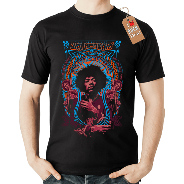 Jimi Hendrix T-Shirt Μαύρο