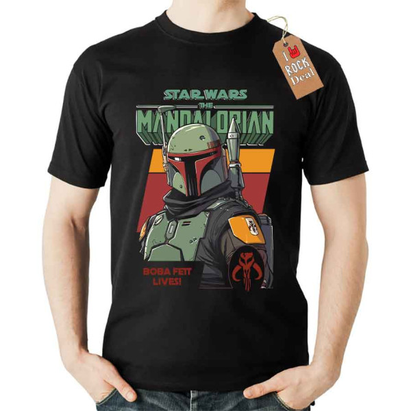 Mandalorian Boba Fett Lives T-shirt σε μαυρο Χρώμα