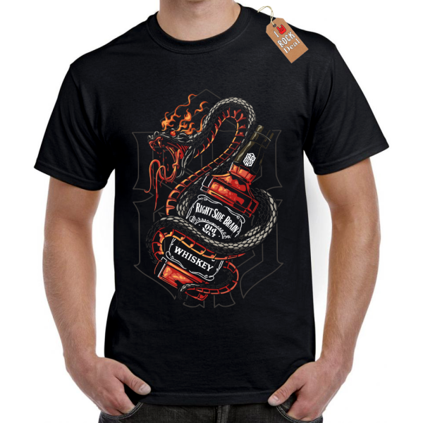 RIGHT SIGHT BRAIN No7 WHISKEY T-Shirt Μπλούζα σε μαύρο χρώμα