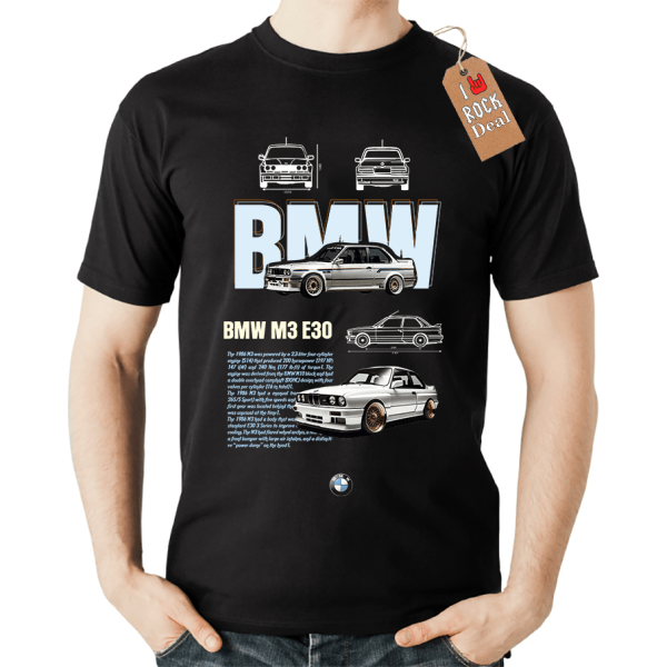 BMW M3 E30 T-shirt Μαύρο 