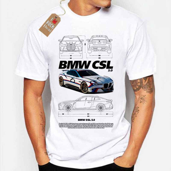 BMW CSL 3.0 T-Shirt σε Λευκό Χρώμα