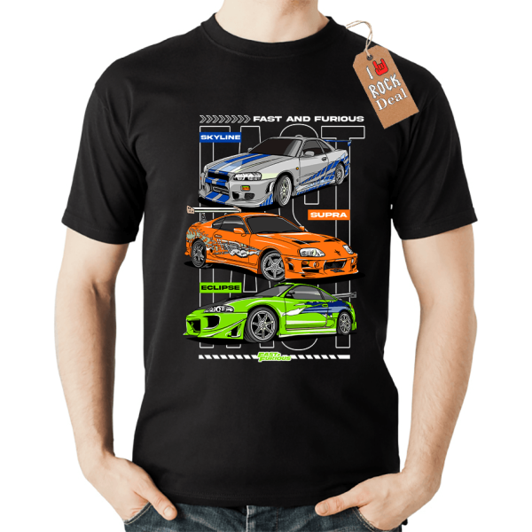 FAST AND FURIOUS T-Shirt σε Μαύρο Χρώμα