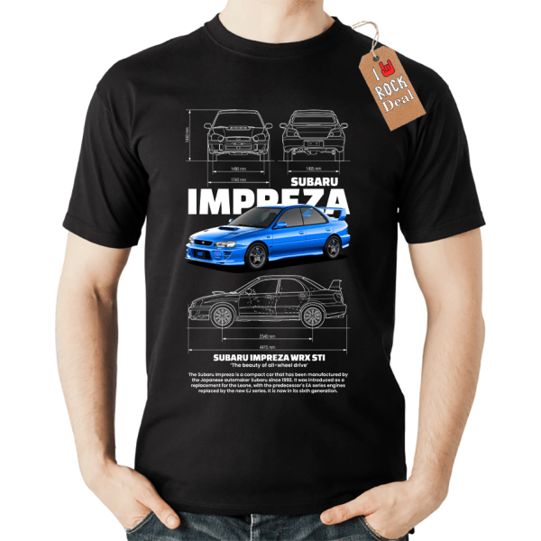 SUBARU IMPREZA WRX STI T-shirt Μαύρο