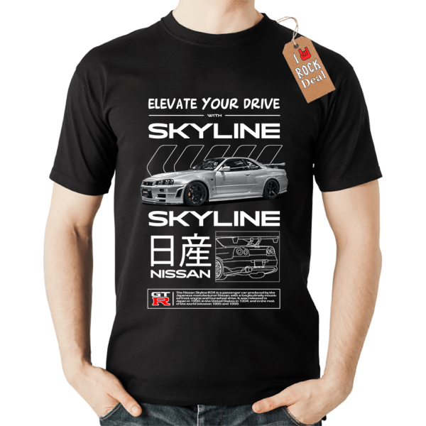 NISSAN GTR SKYLINE T-shirt Μαύρο 