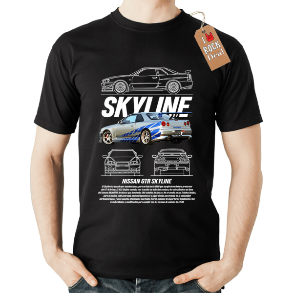 NISSAN GTR SKYLINE T-shirt Μαύρο 