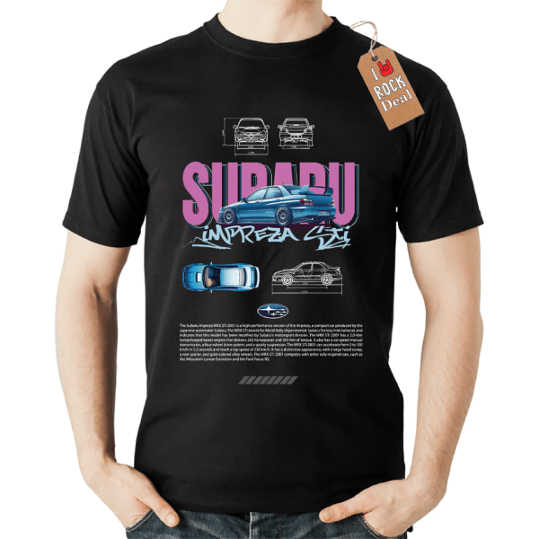 SUBARU IMPREZA WRX STI T-shirt Μαύρο 