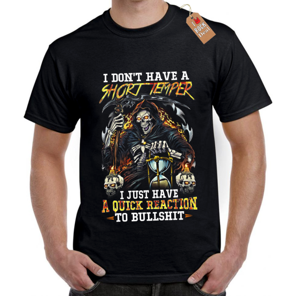 I Don't Have a Short Temper T-shirt Μαύρο I Don't Have a Short Temper T-shirt Μαύρο