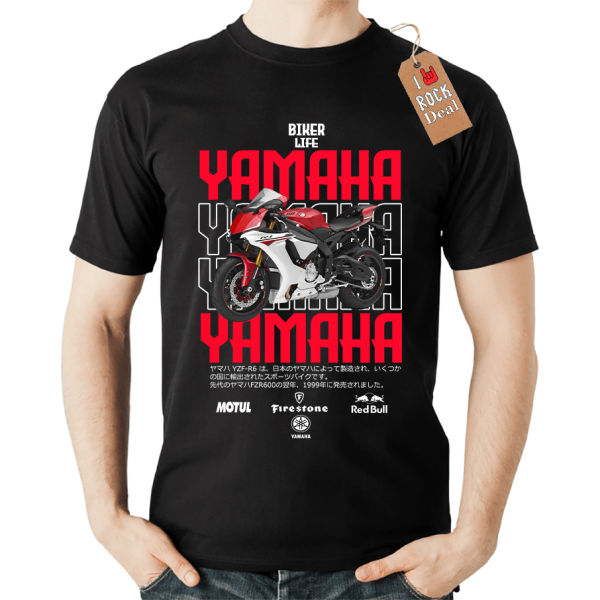 YAMAHA Biker Life T-Shirt σε Μαύρο Χρώμα