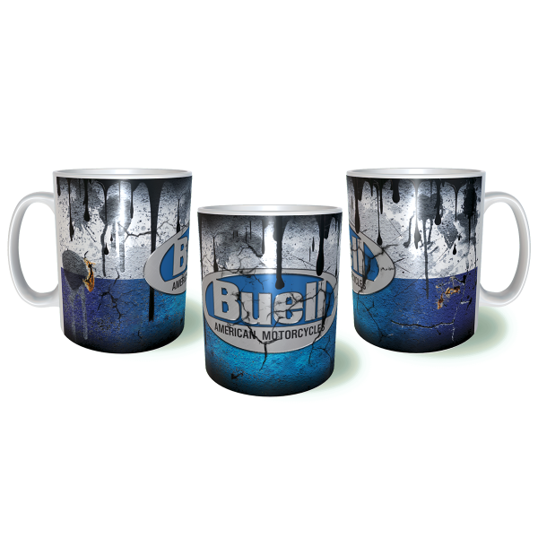 BUELL Motorcycle Λερωμένη Σκουριασμένη Κεραμική Κούπα 11oz 