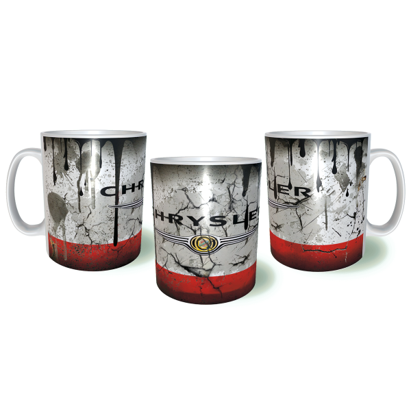 CHRYSLER Λερωμένη Σκουριασμένη Κεραμική Κούπα 11oz 