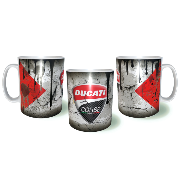 DUCATI Λερωμένη Κεραμική Κούπα 11oz 