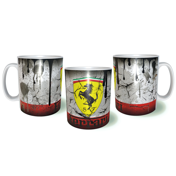 FERRARI Λερωμένη Σκουριασμένη Κεραμική Κούπα 11oz 