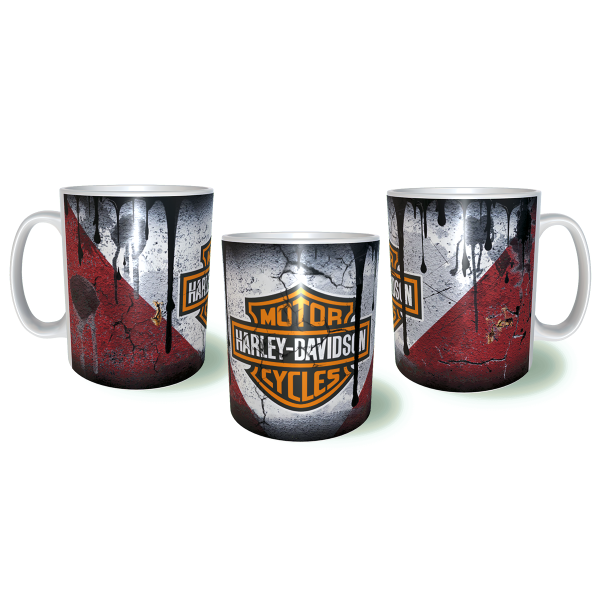 Harley-Davidson Λερωμένη Σκουριασμένη Κεραμική Κούπα 11oz 