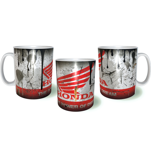 Honda Moto Λερωμένη Σκουριασμένη Κεραμική Κούπα 11oz 