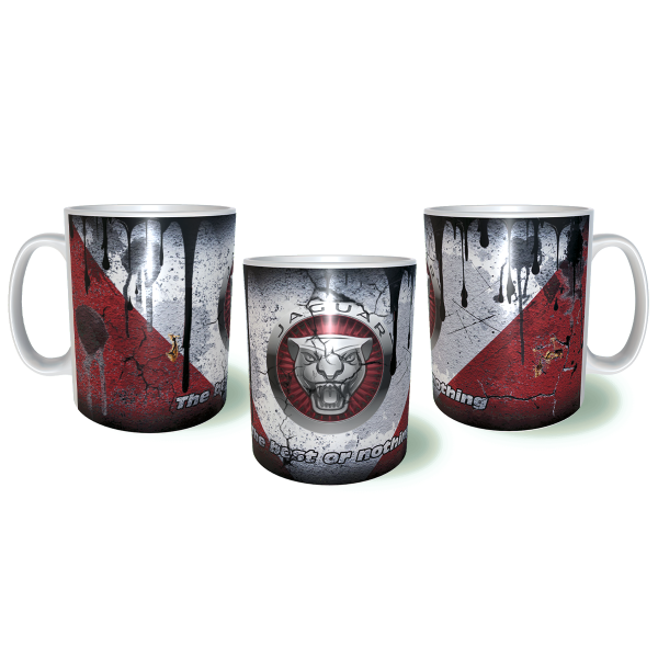 JAGUAR Λερωμένη Σκουριασμένη Κεραμική Κούπα 11oz 