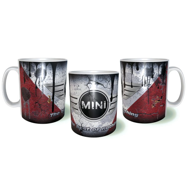 MINI COOPER Λερωμένη Σκουριασμένη Κεραμική Κούπα 11oz 