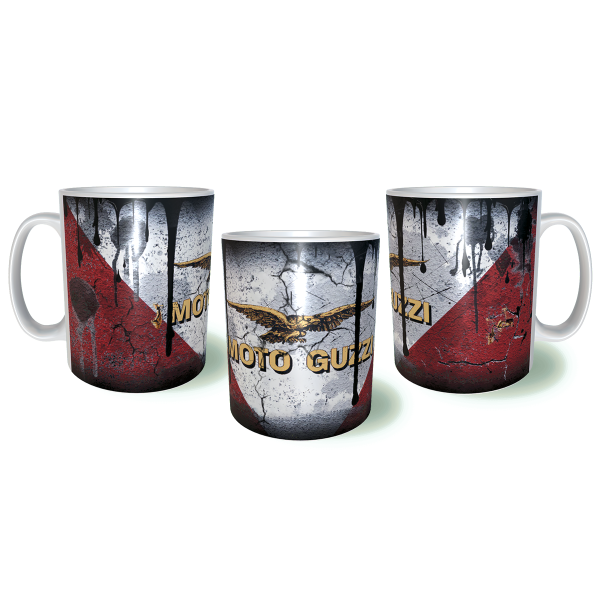 Moto Guzzi Λερωμένη Σκουριασμένη Κεραμική Κούπα 11oz 