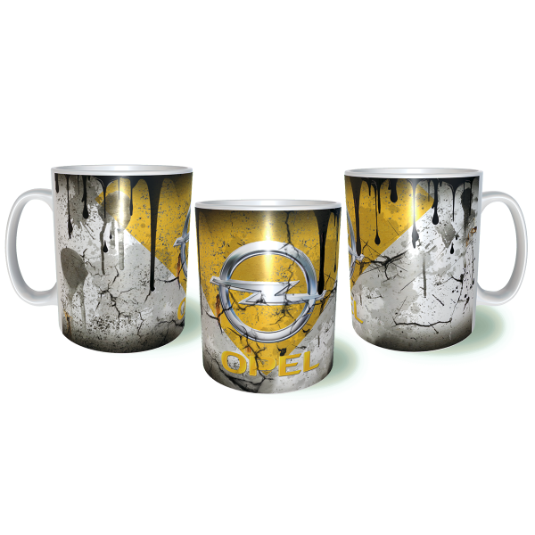 OPEL Λερωμένη Σκουριασμένη Κεραμική Κούπα 11oz 