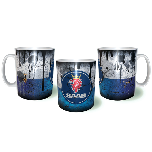 SAAB Λερωμένη Σκουριασμένη Κεραμική Κούπα 11oz 