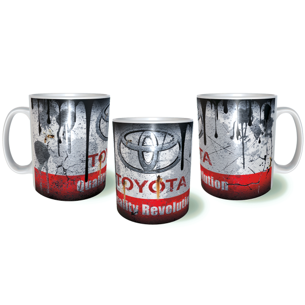 TOYOTA Λερωμένη Σκουριασμένη Κεραμική Κούπα 11oz 