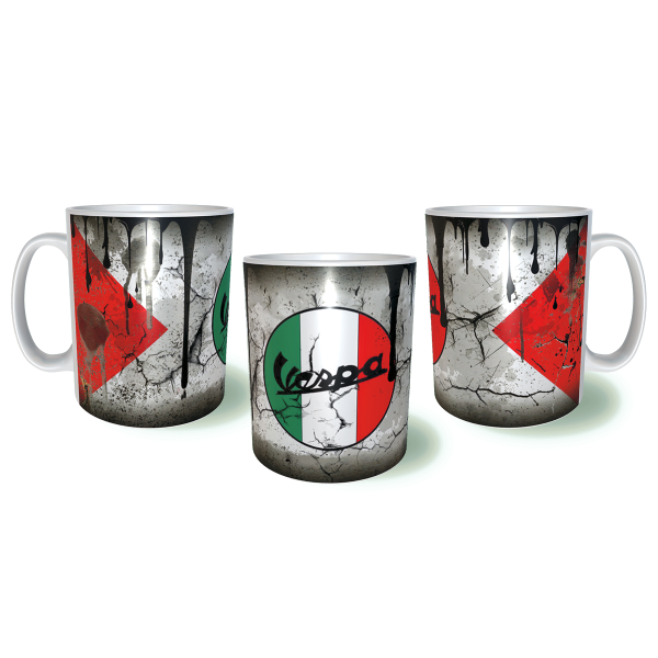  Vespa Motorcycle Λερωμένη Σκουριασμένη Κεραμική Κούπα 11oz