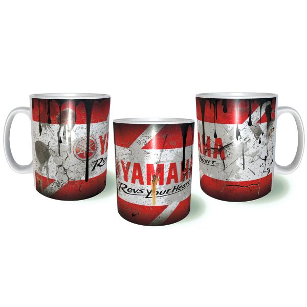 YAMAHA Λερωμένη Σκουριασμένη Κεραμική Κούπα 11oz 