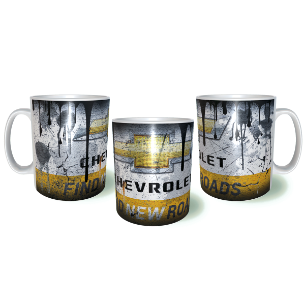 CHEVROLET Λερωμένη Σκουριασμένη Κεραμική Κούπα 11oz 
