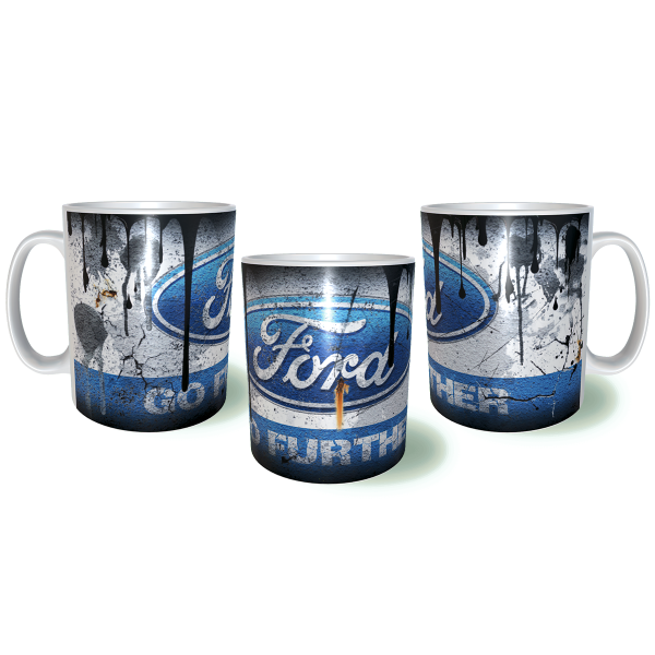 FORD Λερωμένη Σκουριασμένη Κεραμική Κούπα 11oz 