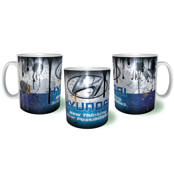 HYUNDAI Λερωμένη Σκουριασμένη Κεραμική Κούπα 11oz 