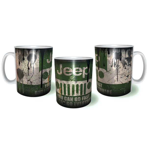 JEEP Λερωμένη Σκουριασμένη Κεραμική Κούπα 11oz 
