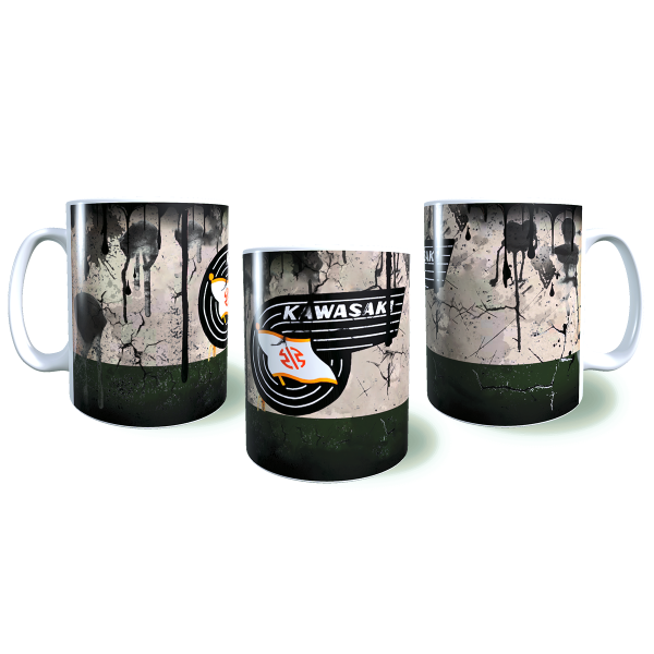 Kawasaki Λερωμένη Σκουριασμένη Κεραμική Κούπα 11oz 