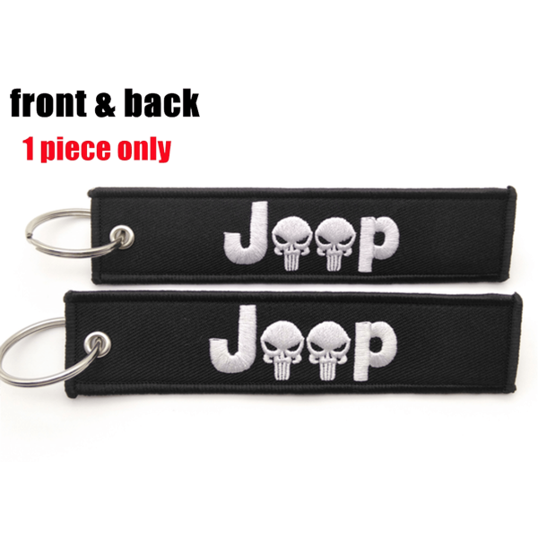 Υφασμάτινο Μπρελόκ Με Κεντητό Λογότυπο JEEP 13Χ3 εκ