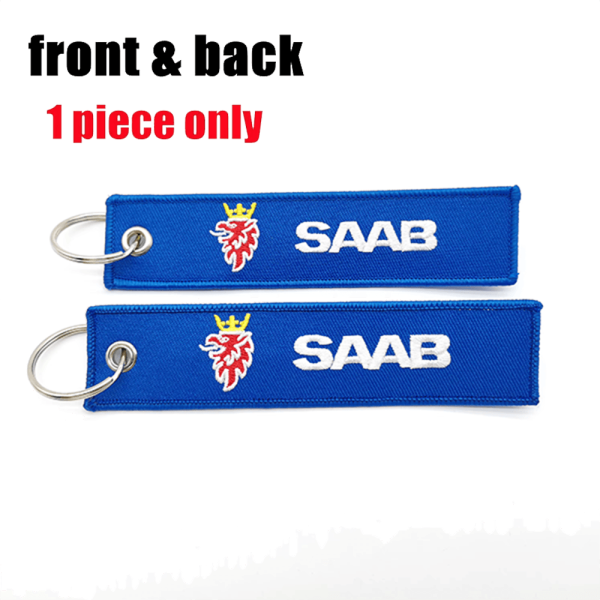 Υφασμάτινο Μπρελόκ Με Κεντητό Λογότυπο SAAB 13Χ3 εκ.