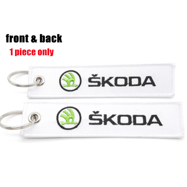 Υφασμάτινο Μπρελόκ Με Κεντητό Λογότυπο SCODA 13Χ3 εκ