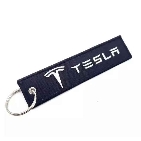 Υφασμάτινο Μπρελόκ Με Λογότυπο TESLA 13Χ3 εκ.
